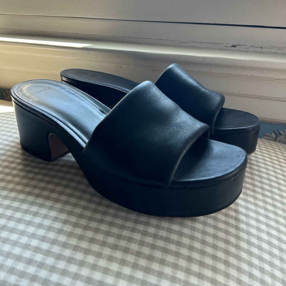 Vince Margo Leather Block Heel
